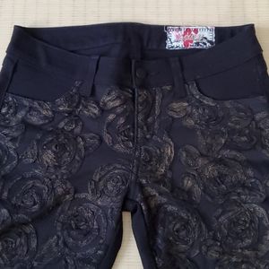 ★Siwy Black wth Gold Mesh Floral Skinny/Jean
